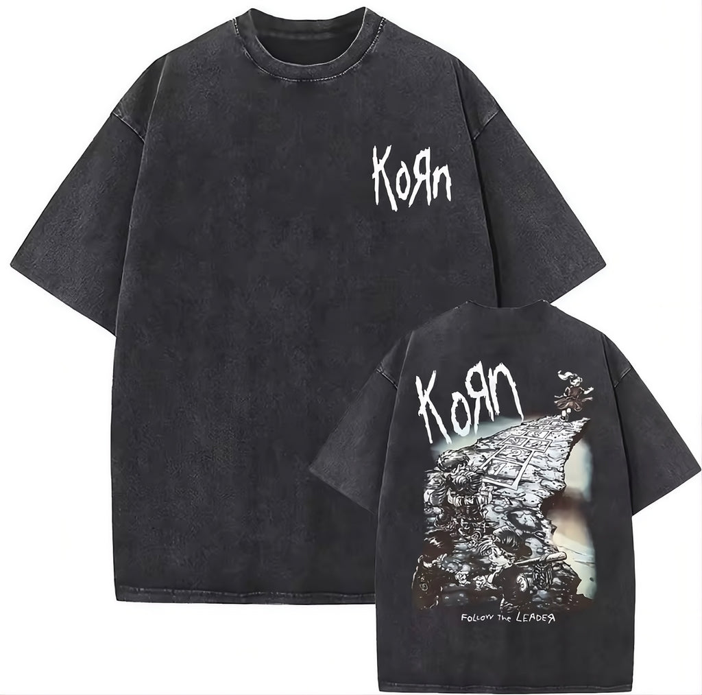 Korn Graphic T-Shirt - Cotton Oversized Tee